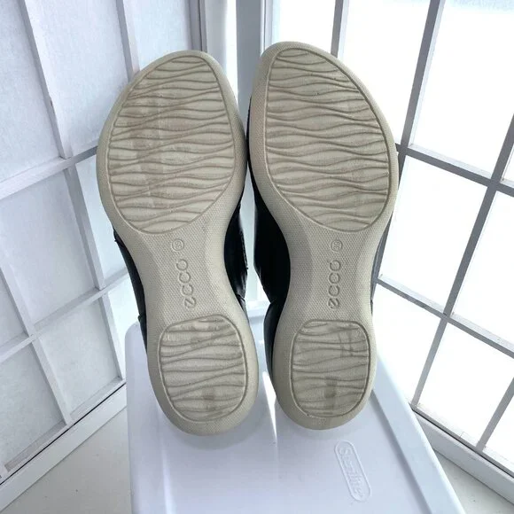 Ecco Sz 39 Black Sandals Flats with heel NWOT - Picture 7 of 7